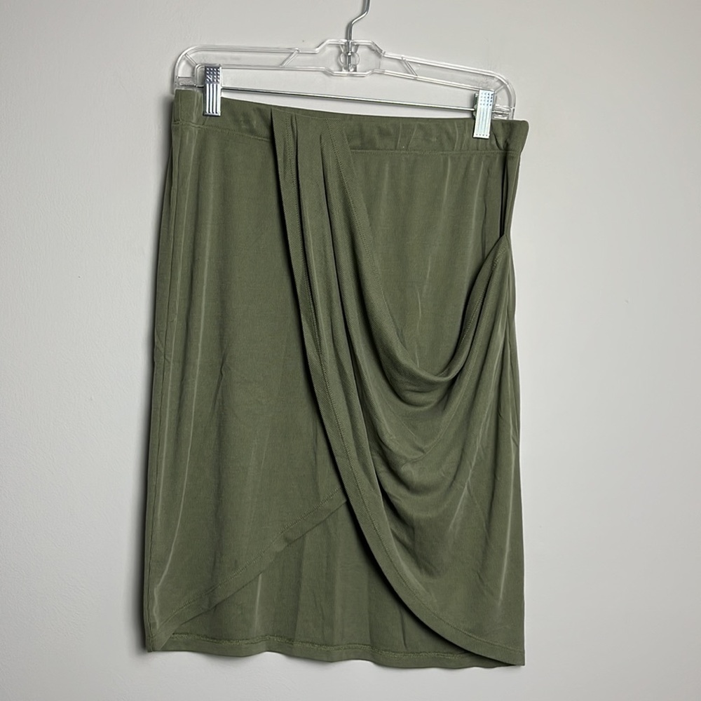 Splendid Stretchy Ribbed Faux Wrap Skirt SIZE L